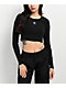 adidas Essentials Black Long Sleeve Crop T-Shirt - Thumbnail image 1 of 3