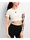 adidas Essentials Cream Ribbed Crop T-Shirt - Thumbnail image 1 of 3