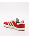 adidas Gazelle ADV Better Scarlet, Chalk White, & Gold Metallic Skate Shoes - Thumbnail image 2 of 4