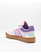 adidas Kids Hoops 3.0 White, Bliss Lilac & Gum Shoes - Thumbnail image 2 of 4