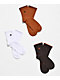 adidas Luna Brown & White 3 Pack High Quarter Crew Socks - Thumbnail image 1 of 5