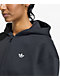 adidas Originals Essentials Fleece Black Crop Zip Hoodie - Thumbnail image 3 of 7
