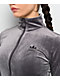 adidas Originals Essentials Grey Velour Zip Crop Track Jacket - Thumbnail image 3 of 4