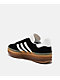 adidas Originals Gazelle Bold Core Black, Cloud White, & Gum Platform Shoes - Thumbnail image 2 of 5
