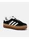 adidas Originals Gazelle Bold Core Black, Cloud White, & Gum Platform Shoes - Thumbnail image 1 of 5