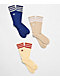 adidas Originals Roller Natural, Blue & Khaki 3 Pack Crew Socks - Thumbnail image 1 of 5