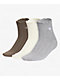 adidas Ruffle 3 Pack Brown, Cream & Grey Ankle Socks - Thumbnail image 1 of 5