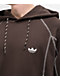 adidas Shmoofoil Dark Brown & Core White Featherweight Hoodie - Thumbnail image 3 of 5