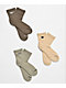 adidas Signature Brown, Khaki & Grey High Quarter Crew Socks - Thumbnail image 1 of 5