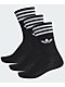 adidas Solid Black 3 Pack Crew Socks