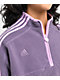 adidas Tiro Purple Half Zip Crop Fleece Sweatshirt - Thumbnail image 3 of 4