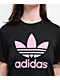 adidas Trefoil Black & Pink Boxy T-Shirt - Thumbnail image 2 of 4
