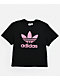 adidas Trefoil Black & Pink Boxy T-Shirt - Thumbnail image 4 of 4